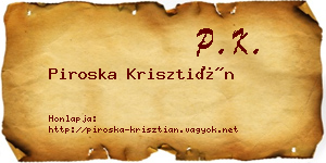 Piroska Krisztián névjegykártya